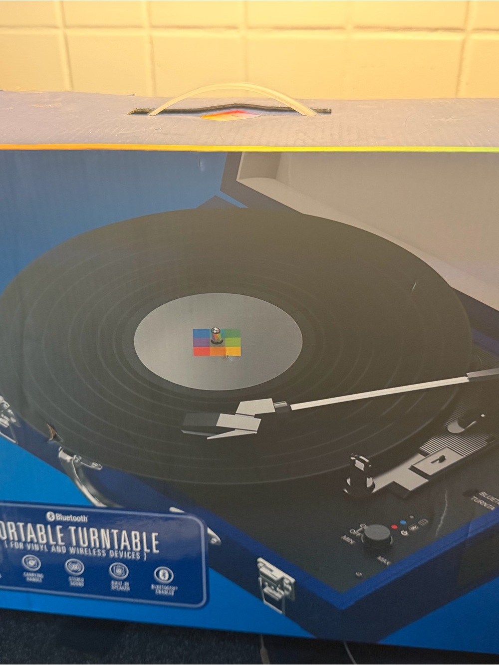 Portable Turntable Record Player with Bluetooth - Blue